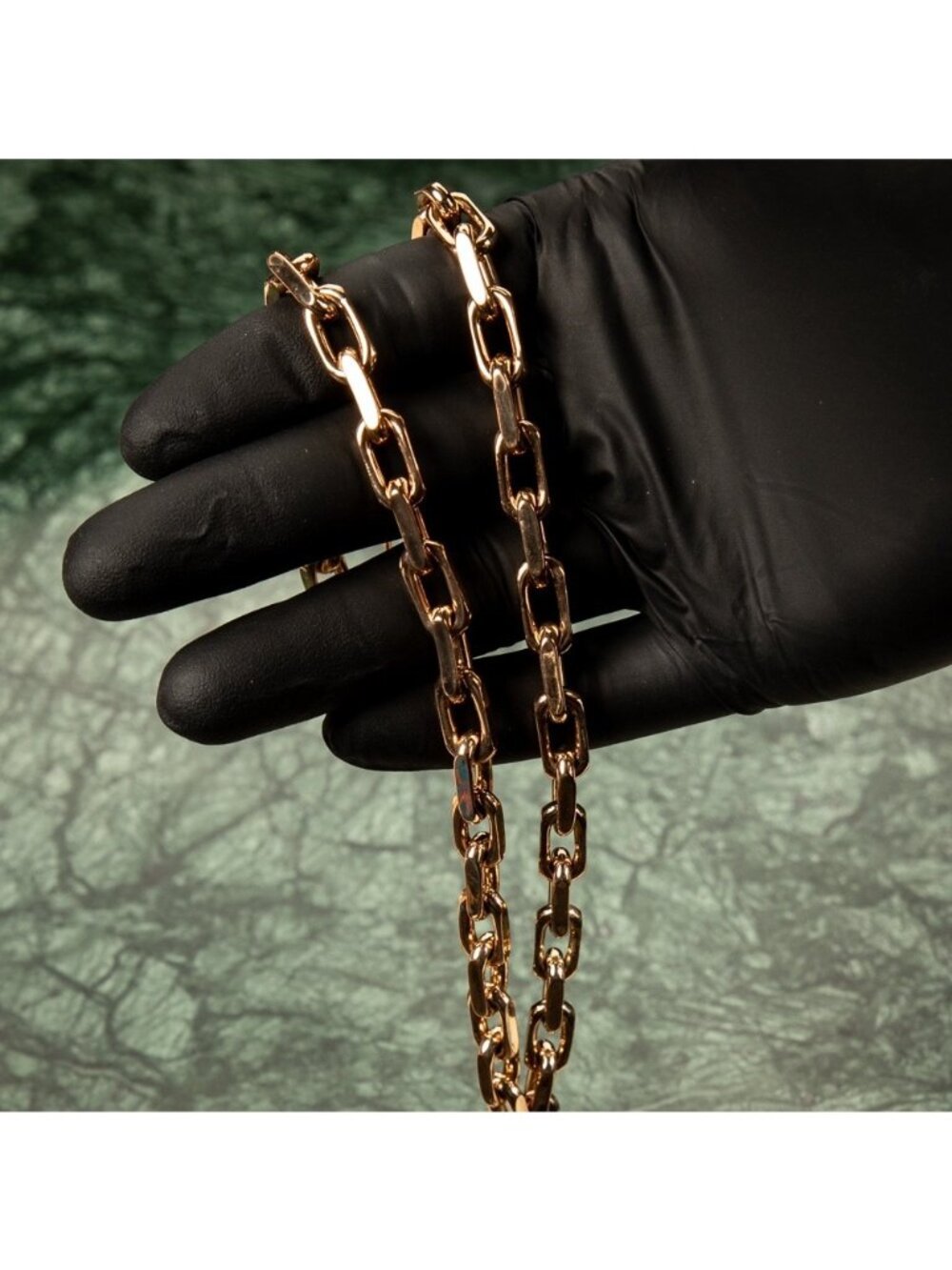 Solid Rose Gold Plated 316 Stainless Steel 8MM Rolo Hermes Link Chain Necklace